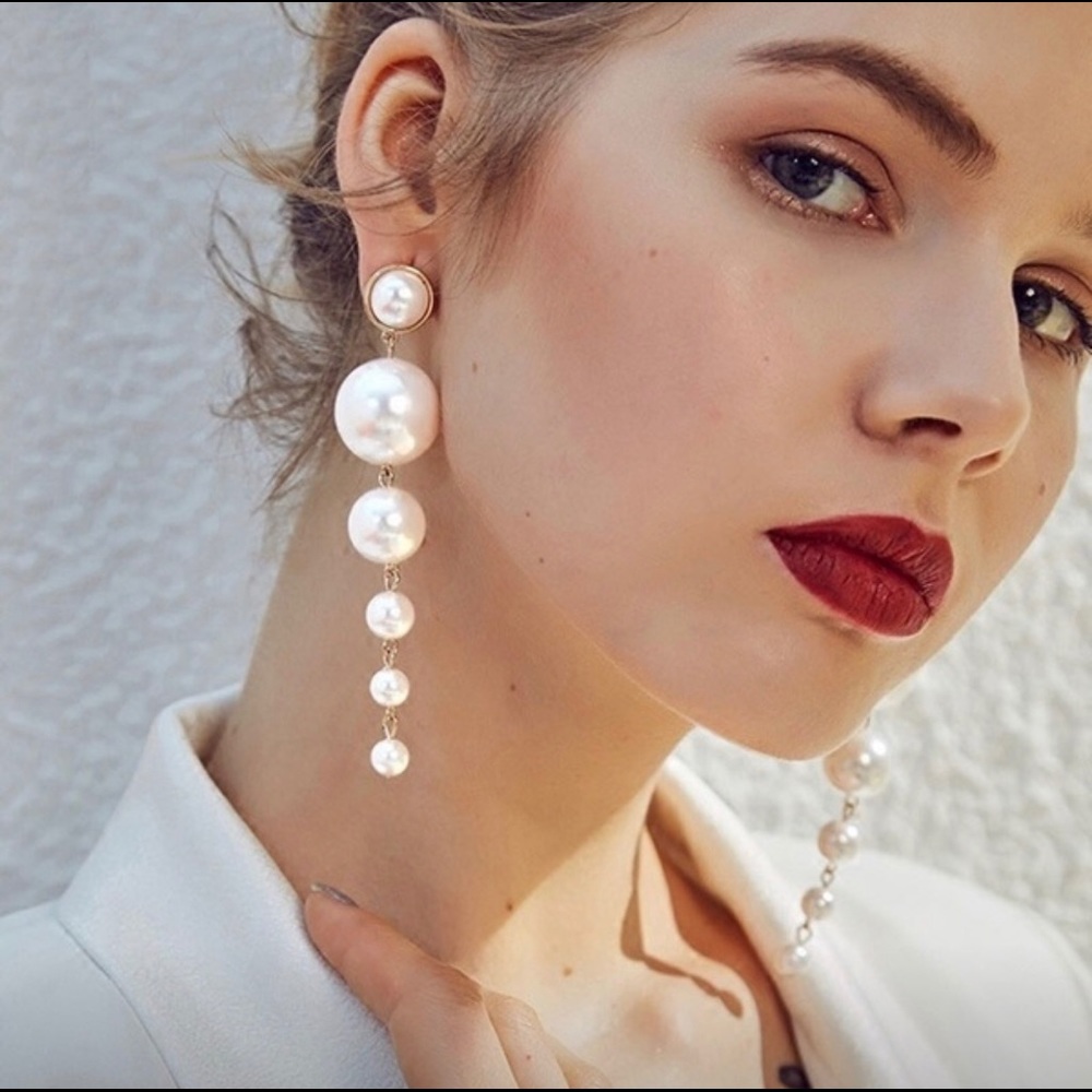 Big Aristocratic Freshwater Pearl Long Earrings